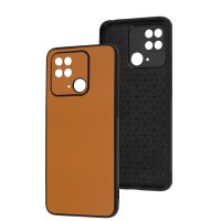Чохол для Xiaomi Redmi 10C Classic leather case orange