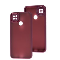 Чохол для Xiaomi Redmi 9C/10A Luxury Metal Lens марсала
