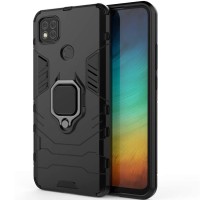 Чохол для Xiaomi Redmi 9C/10A Transformer Ring ударостійкий з кільцем чорний