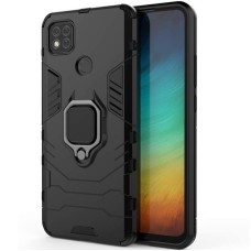 Чохол для Xiaomi Redmi 9C/10A Transformer Ring ударостійкий з кільцем чорний