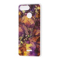 Чохол для Xiaomi Redmi 6 Marble фіолетово-жовтий