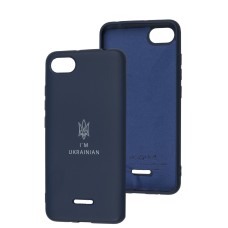 Чохол для Xiaomi Redmi 6A Silicone Full Тризуб синій