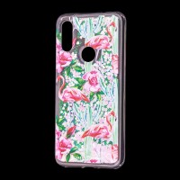 Чохол для Xiaomi Redmi 7 Блискучі вода світло-рожевий "фламінго та кактуси"