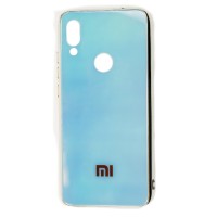 Чохол для Xiaomi Redmi 7 Rainbow glass з лого блакитним