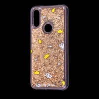 Чохол для Xiaomi Redmi 7 Блискучі вода золотистий "корона та діамант"