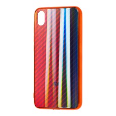 Чохол для Xiaomi Redmi 7A Carbon Gradient Hologram червоний