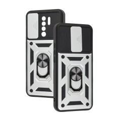 Чохол для Xiaomi Redmi 9 Serge Ring Armor ударостійкий сріблястий
