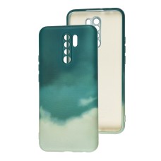 Чохол для Xiaomi Redmi 9 Wave Watercolor dark green/gray