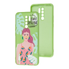 Чохол для Xiaomi Redmi 9 Wave Fancy You are amazing / mint gum