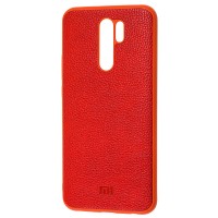 Чохол для Xiaomi Redmi 9 Leather cover червоний
