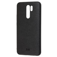 Чохол для Xiaomi Redmi 9 Leather cover чорний