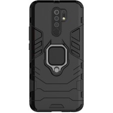 Чохол для Xiaomi Redmi 9 Transformer Ring ударостійкий з кільцем чорний