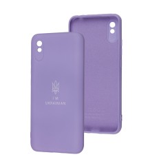 Чохол для Xiaomi Redmi 9A Silicone Full Тризуб лавандовий