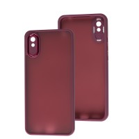 Чохол для Xiaomi Redmi 9A Luxury Metal Lens марсала