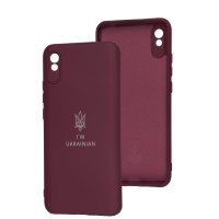 Чохол для Xiaomi Redmi 9A Full Premium Тризуб бордовий / marsala
