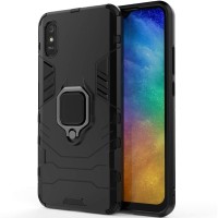 Чохол для Xiaomi Redmi 9A Transformer Ring ударостійкий з кільцем чорний