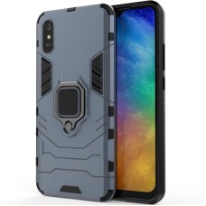 Чохол для Xiaomi Redmi 9A Transformer Ring ударостійкий з кільцем сірий
