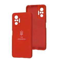 Чохол для Xiaomi Redmi Note 10 Pro Silicone Full Тризуб червоний