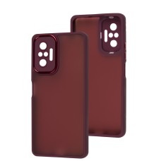 Чохол для Xiaomi Redmi Note 10 Pro Luxury Metal Lens марсала