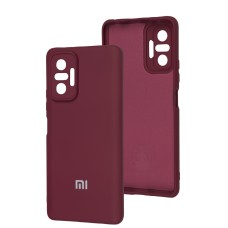 Чохол для Xiaomi Redmi Note 10 Pro Silicone Full camera бордовий / marsala