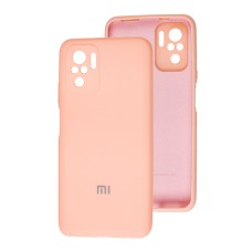 Чохол для Xiaomi Redmi Note 10 / 10s Silicone cover Full camera рожевий / pudra