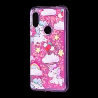 Чохол для Xiaomi Redmi Note 6 Pro Блискучі вода Fashion "єдиноріг"