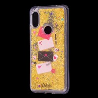 Чохол для Xiaomi Redmi Note 6 Pro Блискучі вода Fashion золотистий "Хохо"