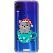 Чохол для Xiaomi Redmi Note 7 MixСase зі стразами котик у чашці
