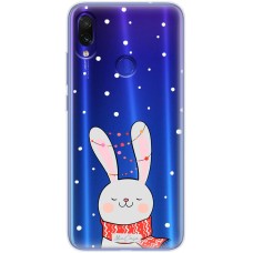 Чохол для Xiaomi Redmi Note 7 MixСase новий рік заєць у шалику