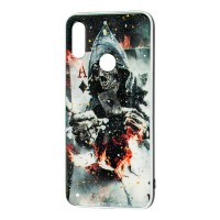 Чохол для Xiaomi Redmi Note 7 Glass блискітки "скелет"