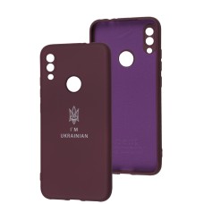Чохол для Xiaomi Redmi Note 7 Silicone Full Тризуб бордовий