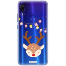 Чохол для Xiaomi Redmi Note 7 MixСase зі стразами гірлянда та олень