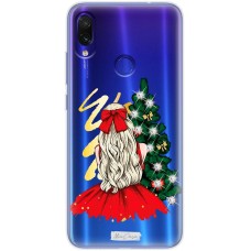 Чохол для Xiaomi Redmi Note 7 MixСase зі стразами дівчина з ялинкою