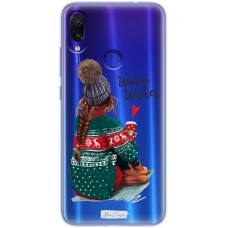 Чохол для Xiaomi Redmi Note 7 MixСase новий рік дівчина в теплому одязі