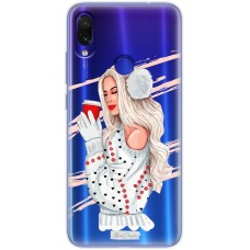 Чохол для Xiaomi Redmi Note 7 MixСase новий рік дівчина з кавою