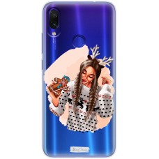 Чохол для Xiaomi Redmi Note 7 MixСase новий рік дівчина в новорічну ніч