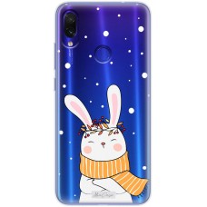Чохол для Xiaomi Redmi Note 7 MixСase новий рік зайчик та сніг