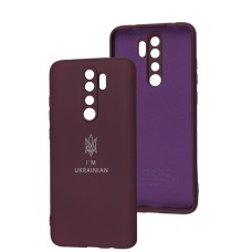 Чохол для Xiaomi Redmi Note 8 Pro Silicone Full Тризуб бордовий