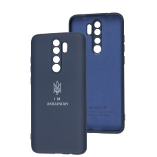 Чохол для Xiaomi Redmi Note 8 Pro Silicone Full Тризуб синій