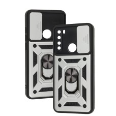 Чохол для Xiaomi Redmi Note 8 Serge Ring Armor ударостійкий сріблястий