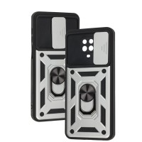 Чохол Xiaomi Redmi Note 9s/9 Pro Serge Ring Armor Defence ударостійкий сріблястий