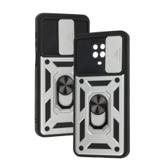 Чохол Xiaomi Redmi Note 9s/9 Pro Serge Ring Armor Defence ударостійкий сріблястий