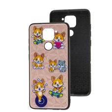 Чохол для Xiaomi Redmi Note 9 Wave Majesty playful corgi / light pink