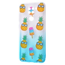 Чохол для Xiaomi Redmi Note 9 Wave Sweet white / turquoise / pineapple