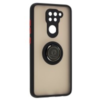 Чохол для Xiaomi Redmi Note 9 LikGus Edging Ring чорний / червоний