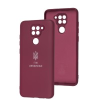 Чохол для Xiaomi Redmi Note 9 Full Premium Тризуб бордовий / marsala