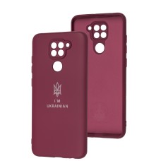 Чохол для Xiaomi Redmi Note 9 Full Premium Тризуб бордовий / marsala