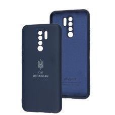 Чохол для Xiaomi Redmi 9 Silicone Full Тризуб синій