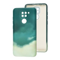 Чохол для Xiaomi Redmi Note 9 Wave Watercolor dark green/gray