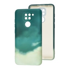 Чохол для Xiaomi Redmi Note 9 Wave Watercolor dark green/gray